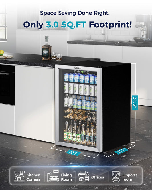 EUHOMY 4.5 Cu Ft Beverage Cooler 145 Can Fridge