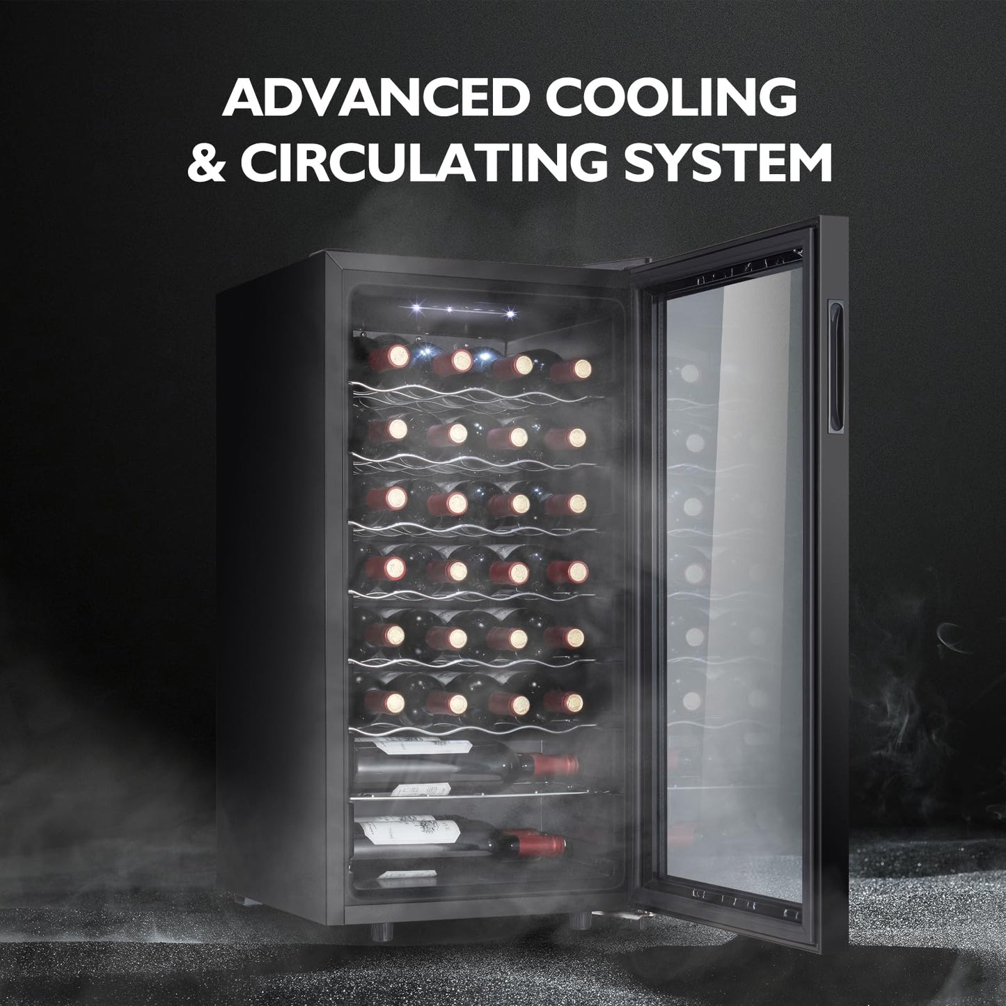 STAIGIS 28 Bottle Wine Cooler Refrigerator Glass Door