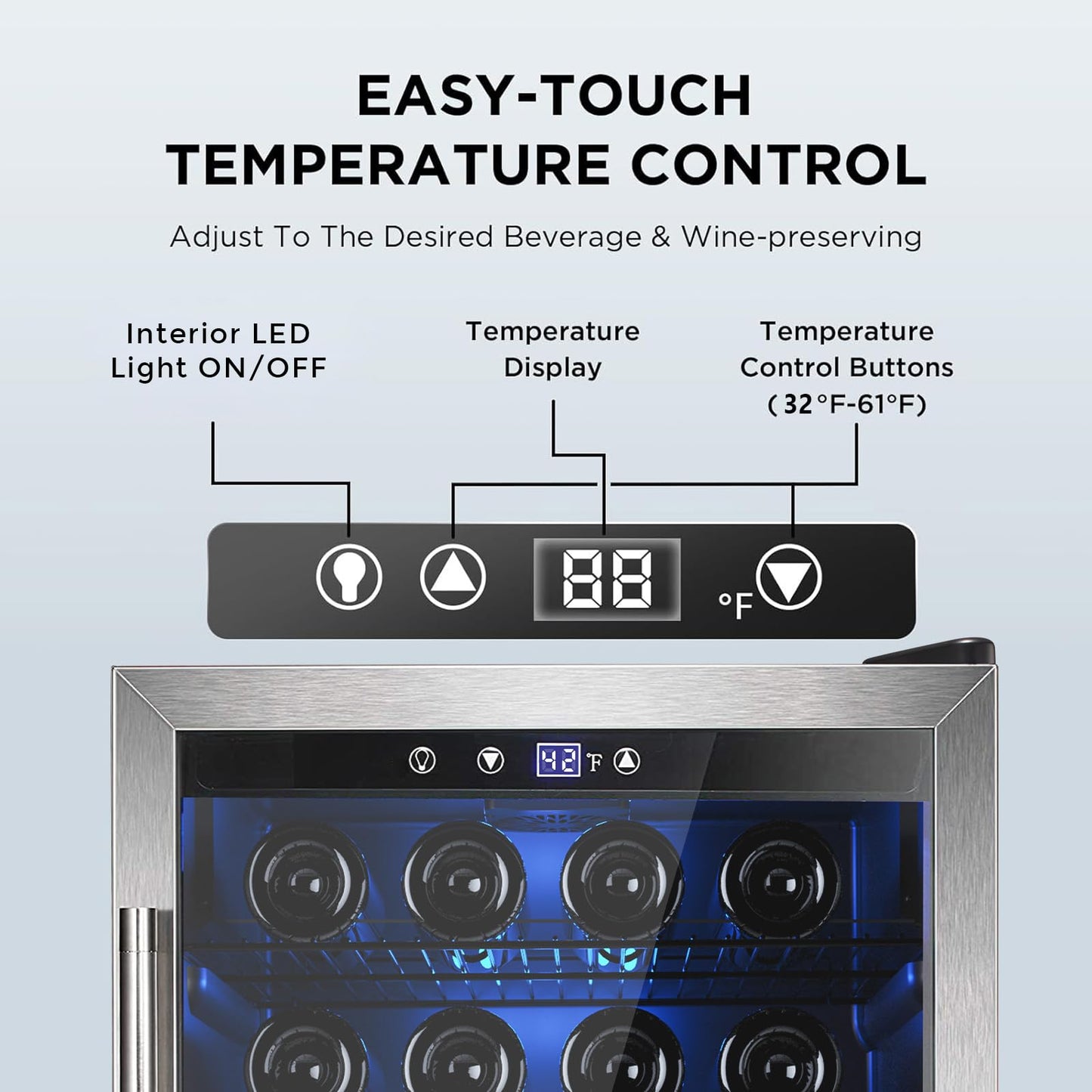 Electactic Wine & Beverage Refrigerator 4.5 Cu Ft Silver